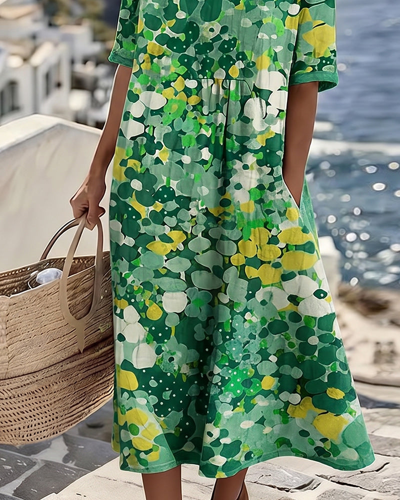 ROBE MIDI FLEURIE D'ÉTÉ