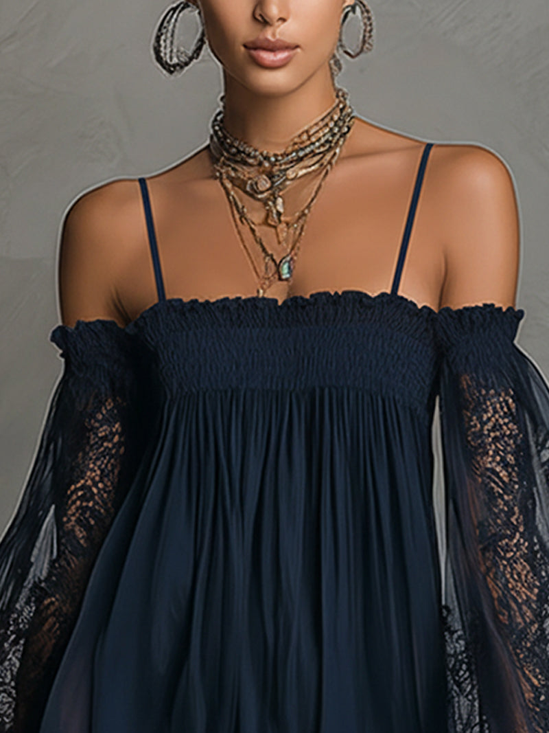 ROBE COURTE NAOMI À MANCHES TRANSPARENTES
