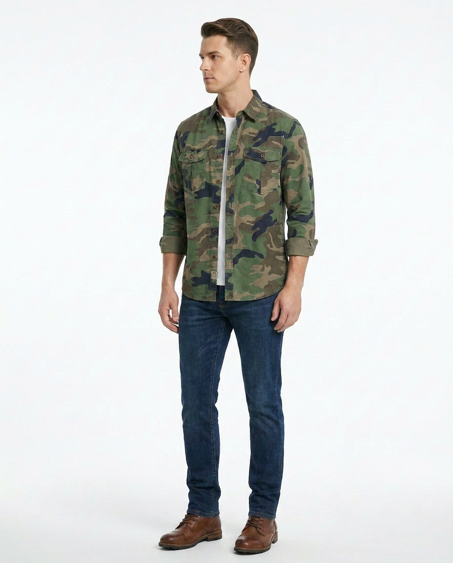 CHEMISE CAMOUFLAGE BOUTONNÉE
