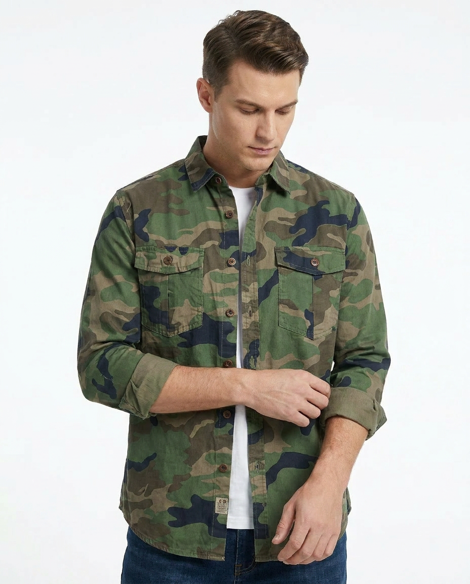 CHEMISE CAMOUFLAGE BOUTONNÉE