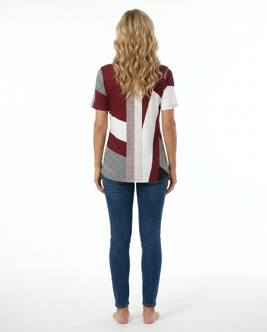 T-SHIRT À RAYURES CONTRASTÉES