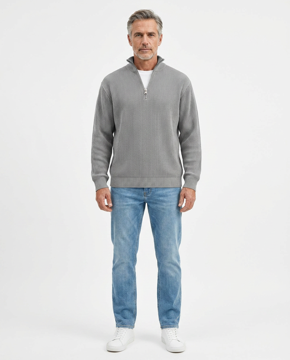 PULL À COL ZIPPÉ ÉLÉGANT