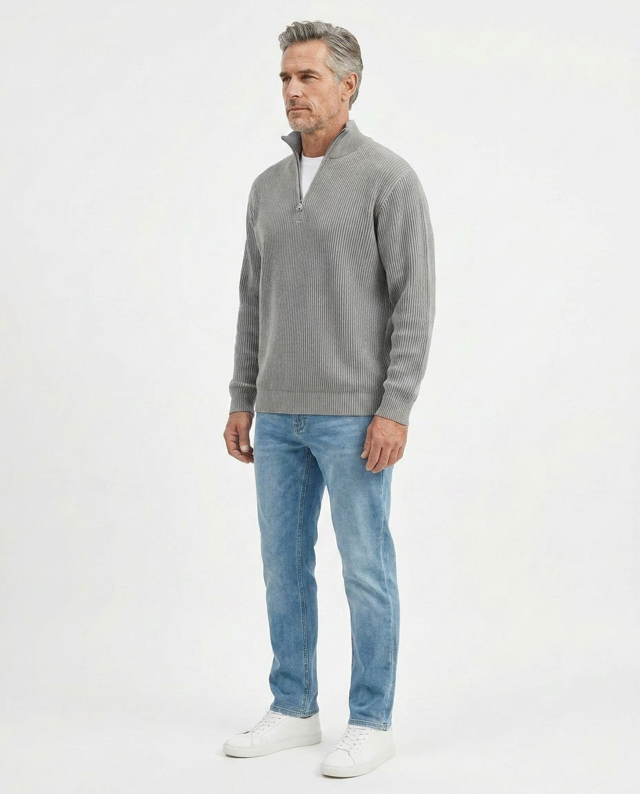PULL À COL ZIPPÉ ÉLÉGANT