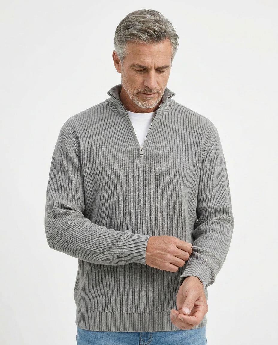 PULL À COL ZIPPÉ ÉLÉGANT