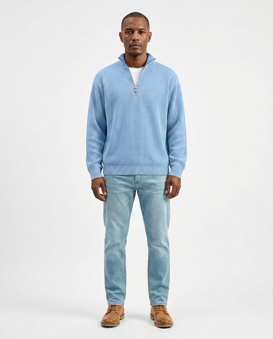 PULL À COL ZIPPÉ ÉLÉGANT