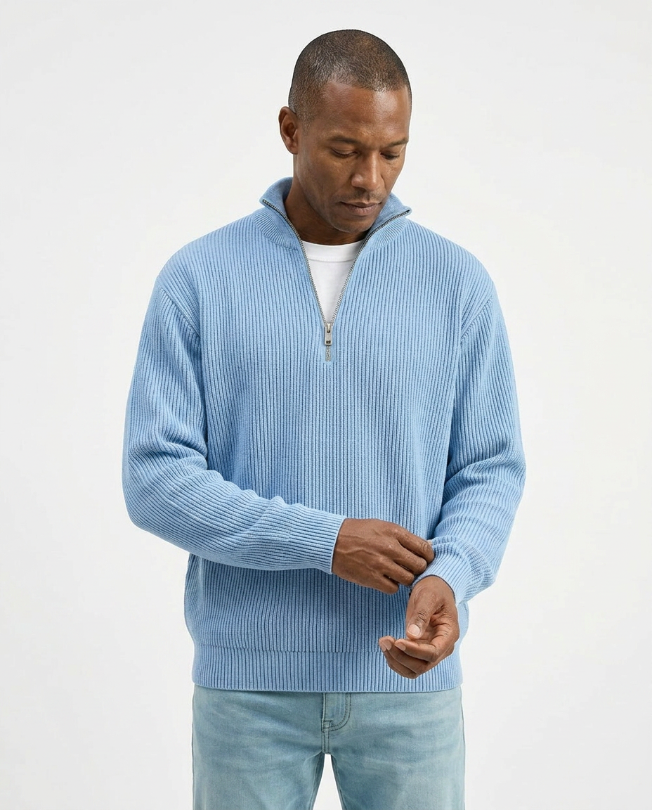 PULL À COL ZIPPÉ ÉLÉGANT