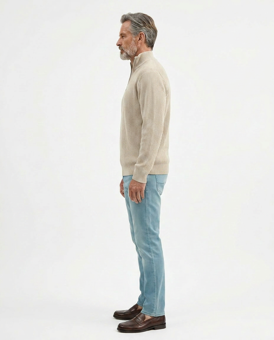 PULL À COL ZIPPÉ ÉLÉGANT