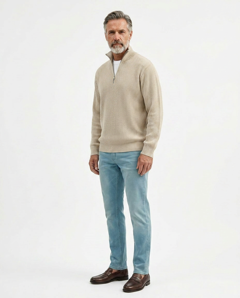 PULL À COL ZIPPÉ ÉLÉGANT
