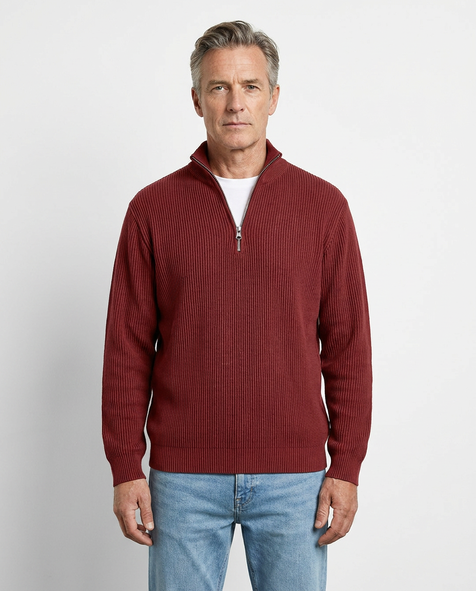 PULL À COL ZIPPÉ ÉLÉGANT