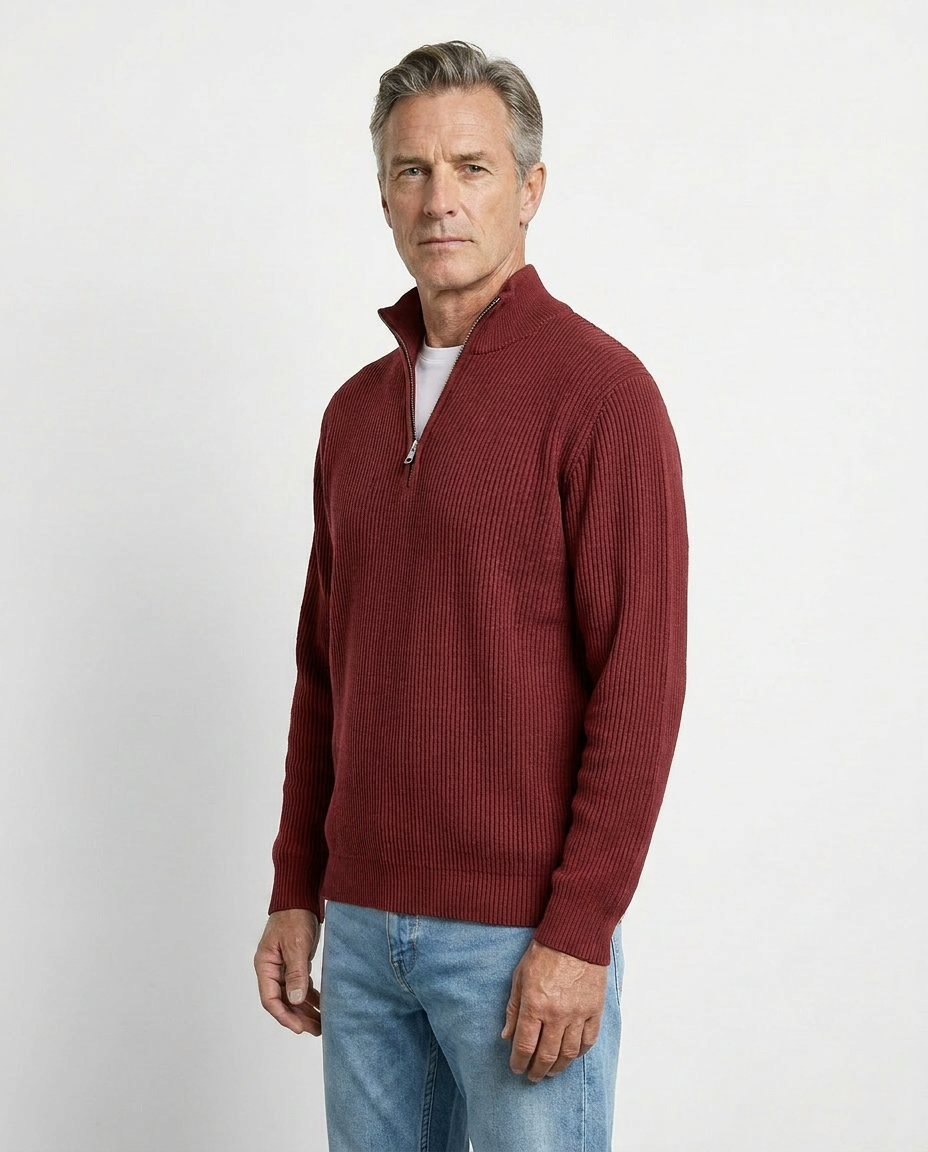 PULL À COL ZIPPÉ ÉLÉGANT