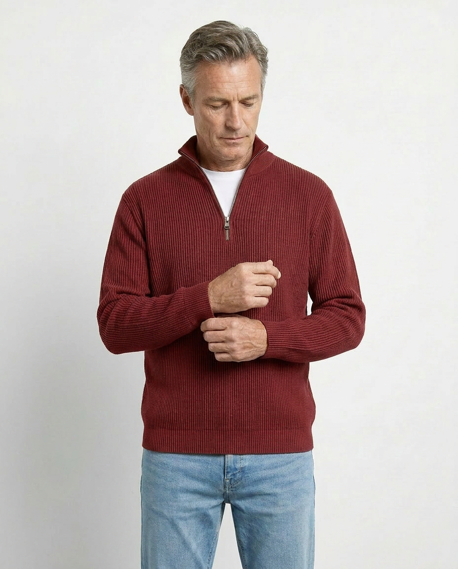 PULL À COL ZIPPÉ ÉLÉGANT