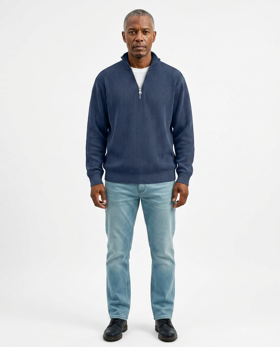 PULL À COL ZIPPÉ ÉLÉGANT