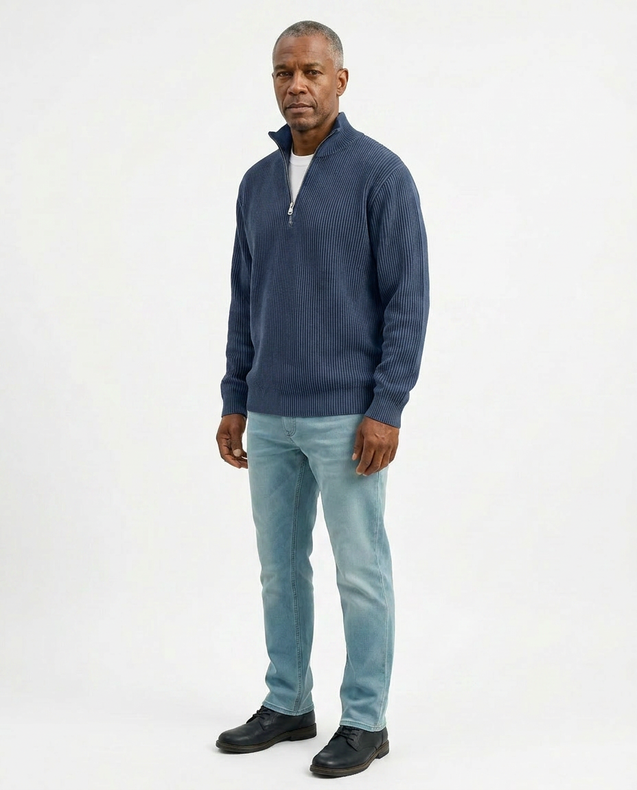 PULL À COL ZIPPÉ ÉLÉGANT