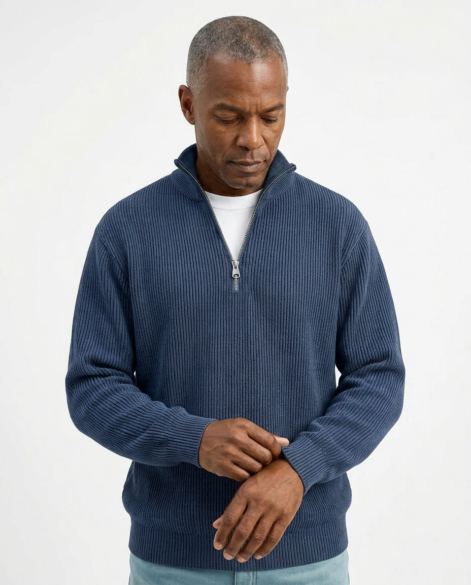 PULL À COL ZIPPÉ ÉLÉGANT