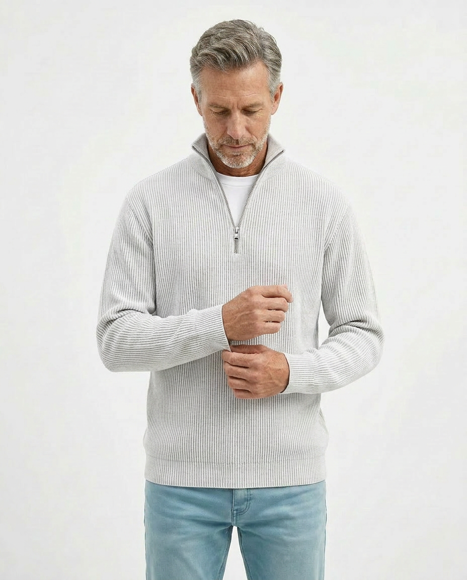 PULL À COL ZIPPÉ ÉLÉGANT