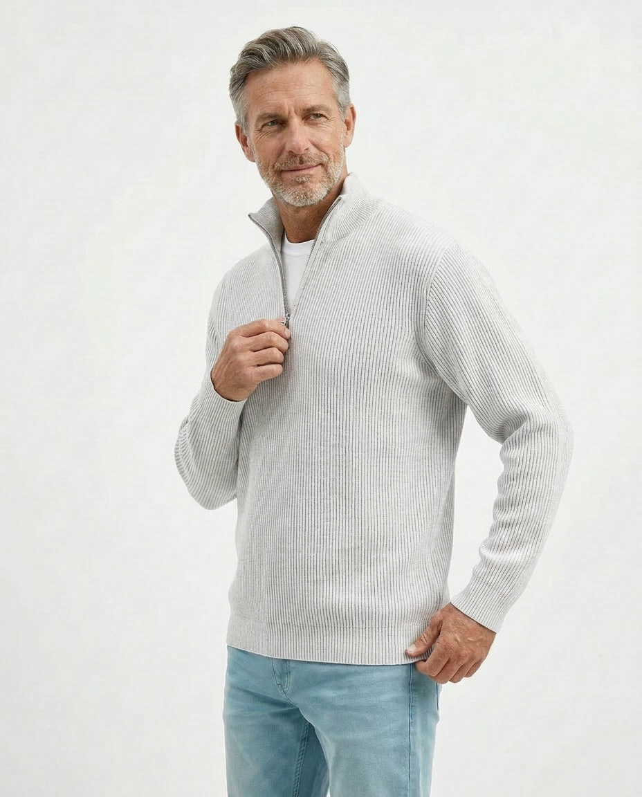 PULL À COL ZIPPÉ ÉLÉGANT