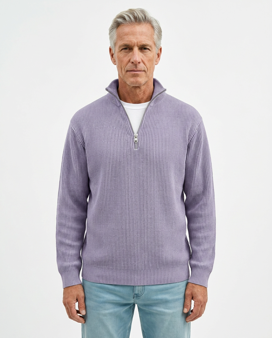 PULL À COL ZIPPÉ ÉLÉGANT