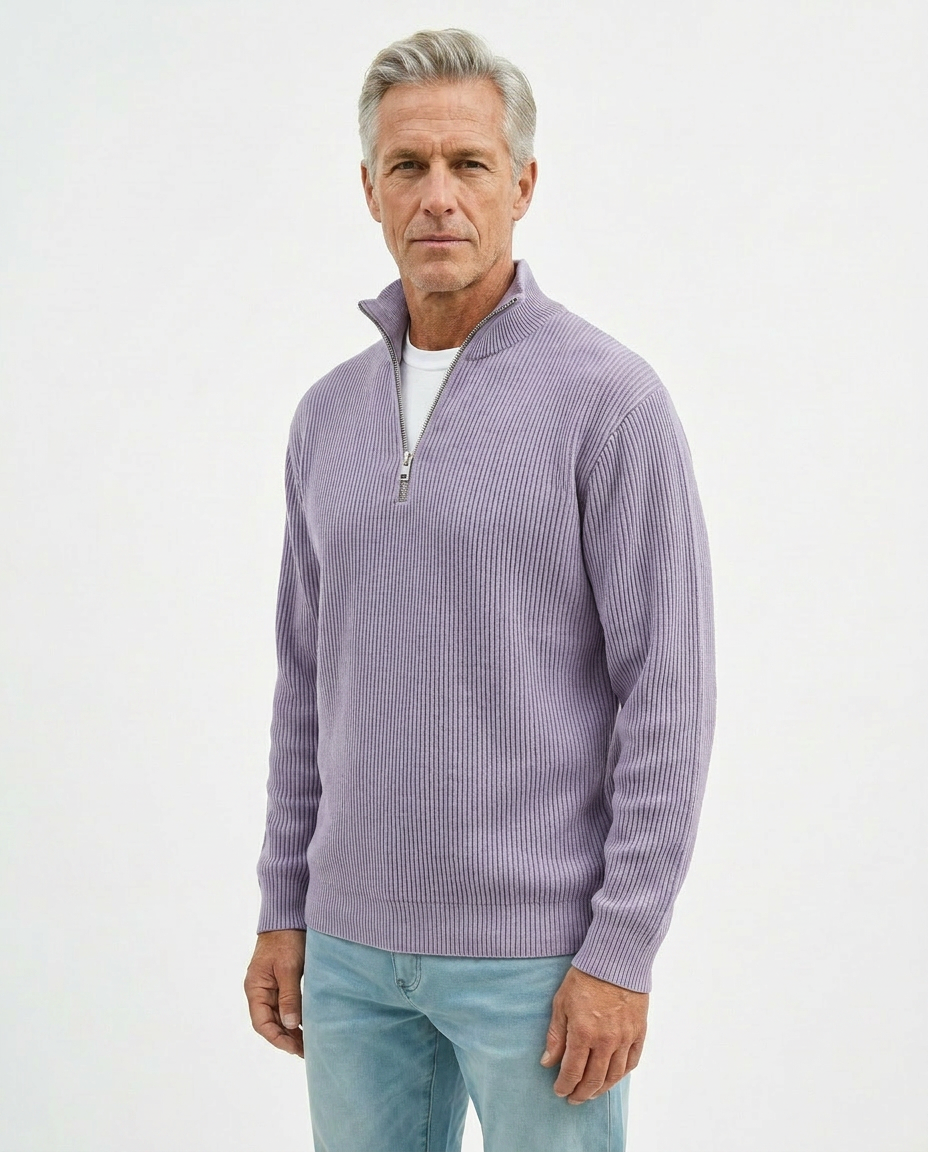 PULL À COL ZIPPÉ ÉLÉGANT