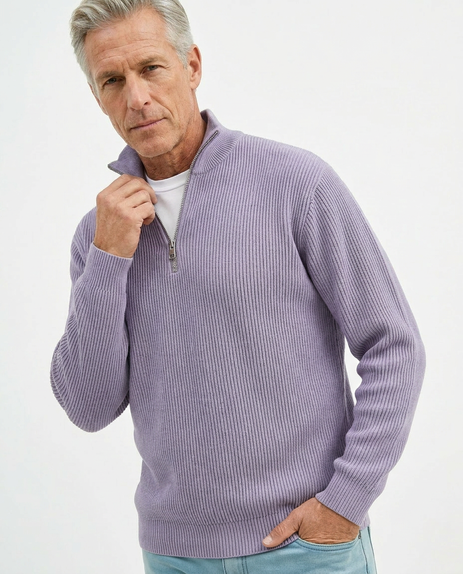 PULL À COL ZIPPÉ ÉLÉGANT