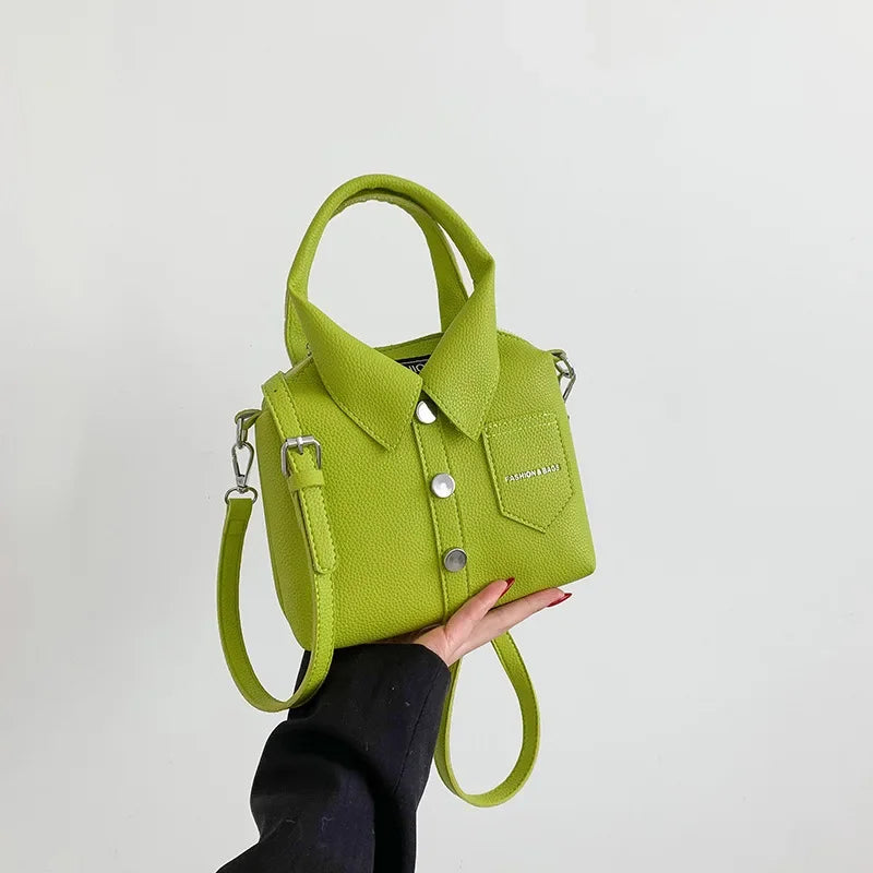 Sac en Cuir Col Chemise
