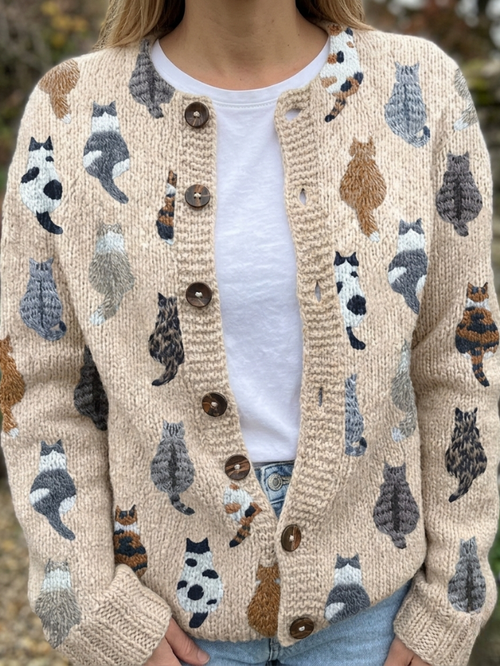 CARDIGAN CHATS MULTICOLORES