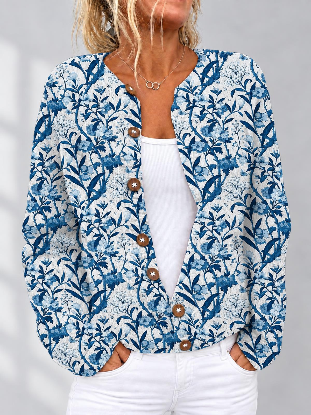 CARDIGAN PORCELAINE BLEUE