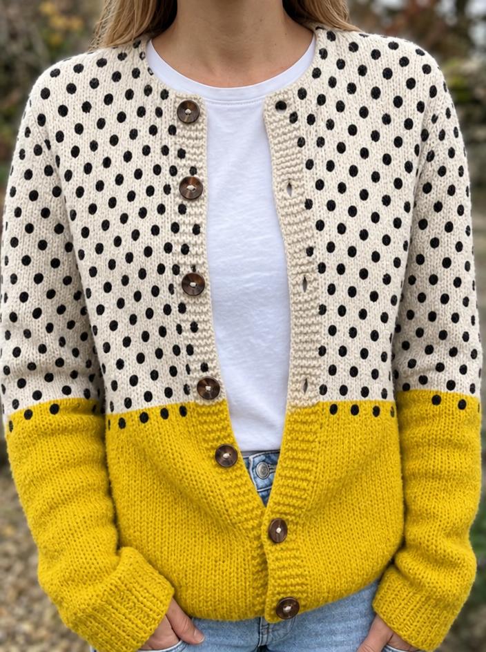 CARDIGAN POIS MOUTARDE