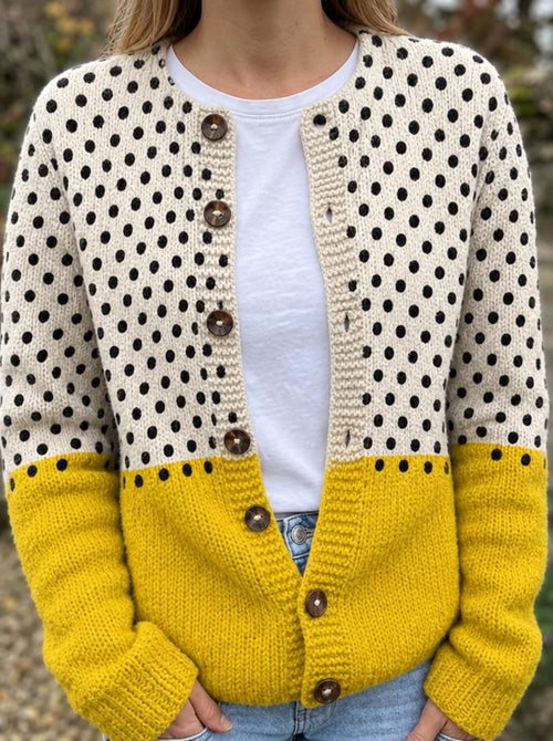 CARDIGAN POIS MOUTARDE